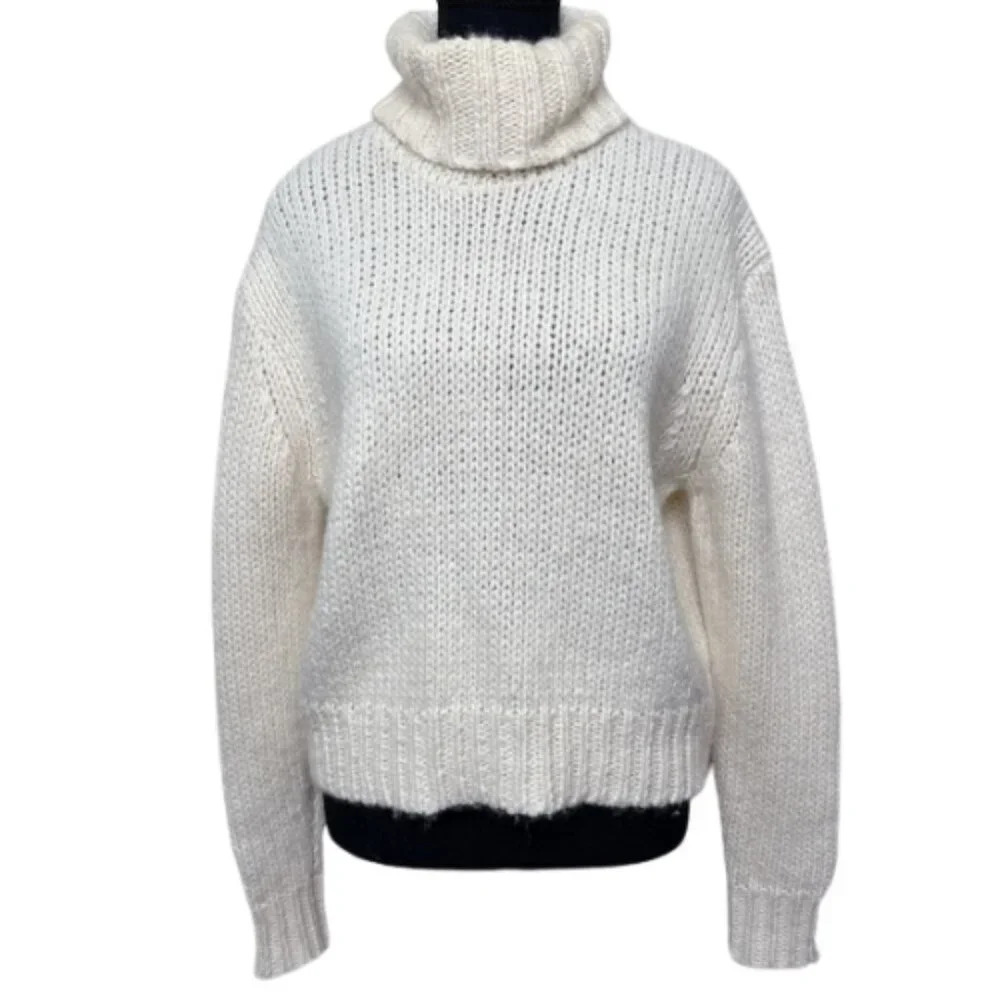 J.crew Womens Small Alpaca Turtle Neck Sweater Ivory